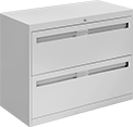 Image of Product. 2 Drawers. Front orientation. Cabinets. Lateral File Cabinets, Painted Steel—Assembled, With 2 Drawers.