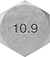Image of Specification. Front orientation. Class 10.9. Steel Hex Head Screw, Nut, and Washer Assortments.