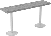 Image of System. Shown with Bench Seat (Not Included). Front orientation. Benches. Bench Legs.