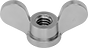 Image of Product. Bottom orientation. Thumb Nuts. Wing Nuts, Style 4.