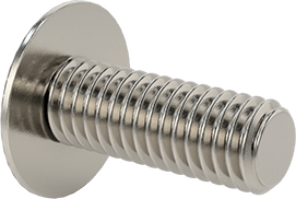 Image of Product. Back orientation. 316 Stainless Steel Flanged Button Head Screw, M6 x 1mm Thread, 16mm Long.