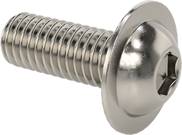 Image of Product. Front orientation. 316 Stainless Steel Flanged Button Head Screw, M6 x 1mm Thread, 16mm Long.