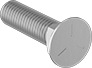 Image of Product. Front orientation. Plow Bolts. Square-Neck Flat-Head Plow Bolts.