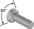 Image of Specification. Back orientation. Contains Annotated. Plow Bolts. Square-Neck Flat-Head Plow Bolts, Fully Threaded.