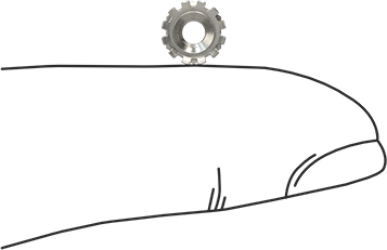 Image of Product. Side1 orientation. Contains SizingReference. 18-8 Stainless Steel Locknut with External-Tooth Lock Washer, M3 x 0.5 mm Thread Size.