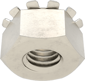 Image of Product. Bottom orientation. 18-8 Stainless Steel Locknut with External-Tooth Lock Washer, M3 x 0.5 mm Thread Size.