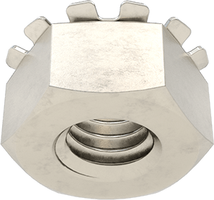 Image of Product. Bottom orientation. 18-8 Stainless Steel Locknut with External-Tooth Lock Washer, Corrosion-Resistant, M4 x 0.7 mm Thread Size.