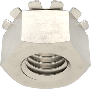 Image of Product. Bottom orientation. 18-8 Stainless Steel Locknut with External-Tooth Lock Washer, Corrosion-Resistant, M5 x 0.8 mm Thread Size.