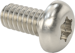 Image of Product. Front orientation. High-Strength A286 Stainless Steel Button Head Torx Screw, 4-40 Thread, 1/4" Long.