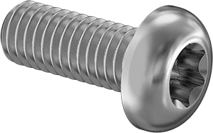 Image of Product. Front orientation. High-Strength A286 Stainless Steel Button Head Torx Screw, M3 x 0.50 mm Thread, 8mm Long.