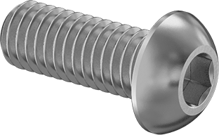 Image of Product. Front orientation. Titanium Button Head Hex Drive Screw, M6 x 1.00 mm Thread, 16mm Long.