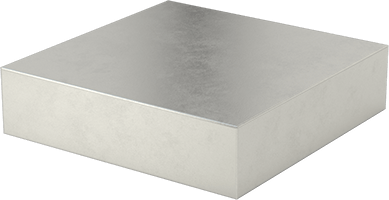 Image of Product. Front orientation. Easy-to-Machine Low-Carbon Steel, 6" x 6", 1-1/2" Thick.