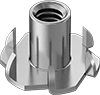 Steel Twist-Resistant Tee Nut Inserts for Softwood
