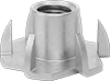Twist-Resistant Tee-Nut Threaded Inserts for Softwood