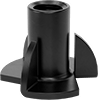 Split-Preventing Tee-Nut Threaded Inserts for Hardwood