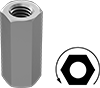 Left-Hand Threaded Low-Strength Steel Coupling Nuts