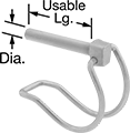 Image of Product. Front orientation. Contains Annotated. Spring Button Clips. Wire-Retainer-End Clips for Telescoping Tubing.