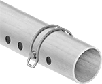 Image of ProductInUse. Front orientation. Spring Button Clips. Wire-Retainer-End Clips for Telescoping Tubing.