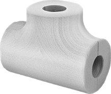 Image of Product. Front orientation. Pipe Insulation. Ultra-Thermally-Insulating Polyisocyanurate Foam Pipe Insulation, Slit Tees.