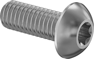 Image of Product. Front orientation. 18-8 Stainless Steel Button Head Torx Screws, M3 x 0.50 mm Thread, 8mm Long.