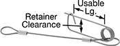 Image of Product. Front orientation. Contains Annotated. Cotter Pins. Long-Life Wire-Snap Cotter Pins, Stainless Steel Lanyard.