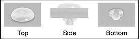 Image of ProductInUse. Installed. Top orientation. Contains Annotated, Border. Click-Lock Shank. Push-In Rivets.