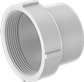 Image of Product. NPT Female × Cement Socket Male. Front orientation. Pipe and Fittings. Underground Drain, Waste, and Vent PVC Pipe Fittings for Water, Straight Adapters, Cement-Socket Fitting Connection, Female, Threaded Fitting Connection, Male.
