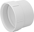 Image of Product. NPT Female × Cement Socket Female. Front orientation. Pipe and Fittings. Underground Drain, Waste, and Vent PVC Pipe Fittings for Water, Straight Adapters, Threaded Fitting Connection, Cement-Socket Fitting Connection, Female.