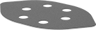 Image of Product. Bottom orientation. Sandpaper. Adhesive-Back Vacuum Sanding Sheets for Detail Sanders, Pointed Oval.