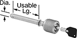 Image of Product. Front orientation. Contains Annotated. Quick-Release Pins. Double-Locking Quick-Release Pins with Key.