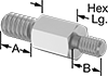 Inch-to-Metric Male Hex Thread Adapters