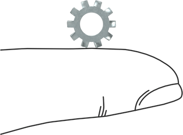 Image of Product. Side1 orientation. Contains SizingReference. Zinc-Plated Steel External Tooth Lock Washers, for Number 10 Screw Size, 0.195" ID, 0.41" OD.