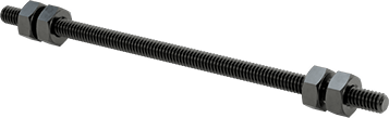 Image of Product. Front orientation. Threaded Rod with Hex Nuts, Grade B7, 1/4"-20 Thread Size, 6" Long.
