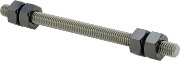 Image of Product. Front orientation. Threaded Rod with Hex Nuts, Grade B7, 3/8"-16 Thread Size, 6" Long.