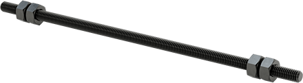 Image of Product. Front orientation. Threaded Rod with Hex Nuts, Grade B7, 3/8"-16 Thread Size, 12" Long.
