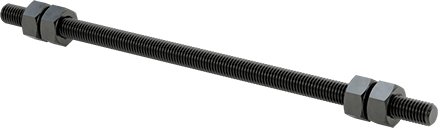 Image of Product. Front orientation. Threaded Rod with Hex Nuts, Grade B7, 1/2"-13 Thread Size, 12" Long.