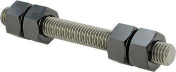 Image of Product. Front orientation. Threaded Rod with Hex Nuts, Grade B7, 5/8"-11 Thread Size, 6" Long.