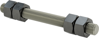 Image of Product. Front orientation. Threaded Rod with Hex Nuts, Grade B7, 3/4"-10 Thread Size, 8" Long.
