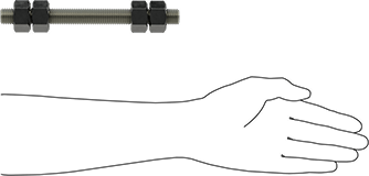 Image of Product. Side1 orientation. Contains SizingReference. Threaded Rod with Hex Nuts, Grade B7, 3/4"-10 Thread Size, 8" Long.