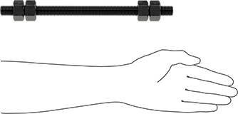 Image of Product. Side1 orientation. Contains SizingReference. Threaded Rod with Hex Nuts, Grade B7, 3/4"-10 Thread Size, 12" Long.