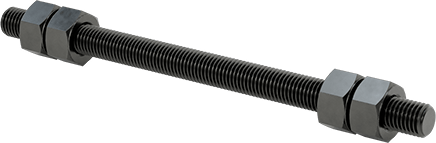 Image of Product. Front orientation. Threaded Rod with Hex Nuts, Grade B7, 3/4"-10 Thread Size, 12" Long.
