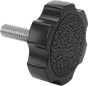 Image of Product. Front orientation. Thumb Screws. Six-Arm Plastic-Head Thumb Screws.