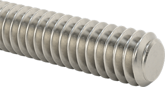 Image of Product. Front orientation. Grade B8 18-8 Stainless Steel Threaded Rod, 1/4"-20 Thread Size, 6 Feet Long.