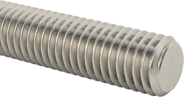 Image of Product. Front orientation. Grade B8 18-8 Stainless Steel Threaded Rod, 1/2"-13 Thread Size, 8 Feet Long.