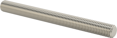 Image of Product. Front orientation. Grade B8 18-8 Stainless Steel Threaded Rod, 3/4"-10 Thread Size, 8" Long.