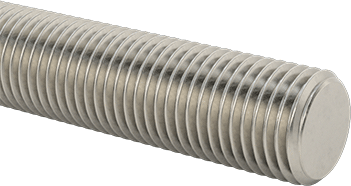 Image of Product. Front orientation. Grade B8 18-8 Stainless Steel Threaded Rod, 3/8"-24 Thread Size, 6 Feet Long.