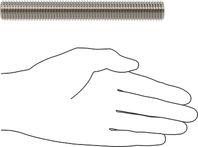 Image of Product. Side1 orientation. Contains SizingReference. Grade B8 18-8 Stainless Steel Threaded Rod, 3/4"-10 Thread Size, 6" Long.
