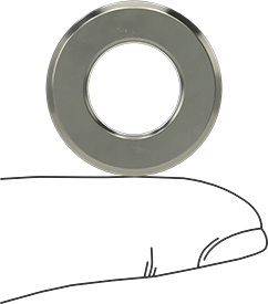 Image of Product. Side1 orientation. Contains SizingReference. Steel Oversized Washer, for 1/2" Screw Size, 0.531" ID, 1.000" OD.