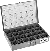 Image of Product. Front orientation. Clip-On Nuts. Clip-On Nut Assortments, 965 Pieces.