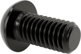 Image of Product. Back orientation. Button Head Hex Drive Screw, Black-Oxide Alloy Steel, M6 x 1.00 mm Thread, 12 mm Long.